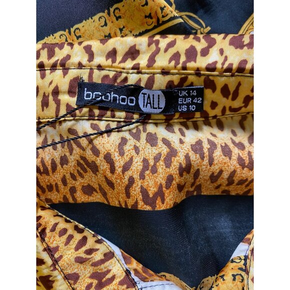 Leopard Print Satin Shirt & Skirt Set US 10‎ Tall Baroque Luxury Glamour Mobwife - Picture 16 of 16